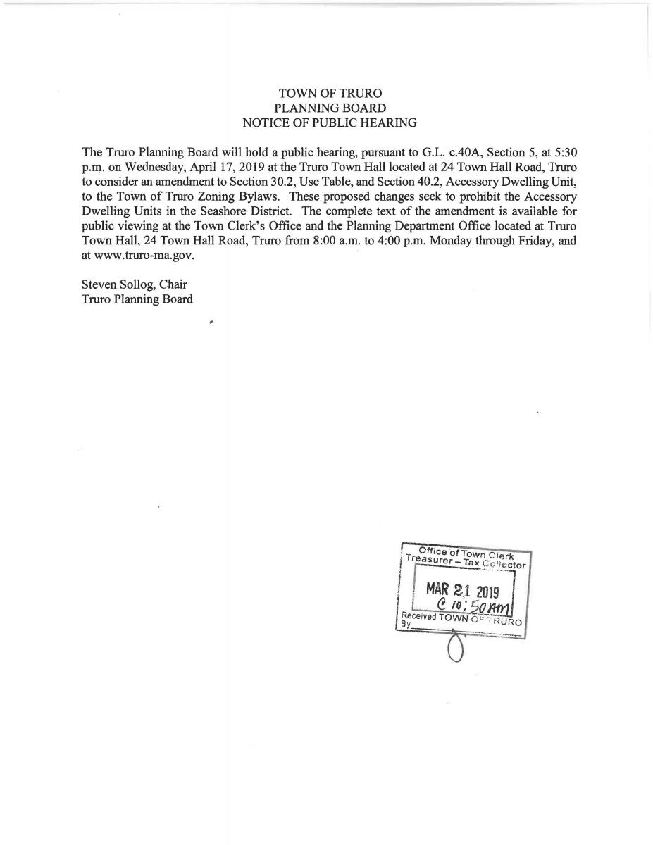 Zoning Bylaw proposed Amendment changes