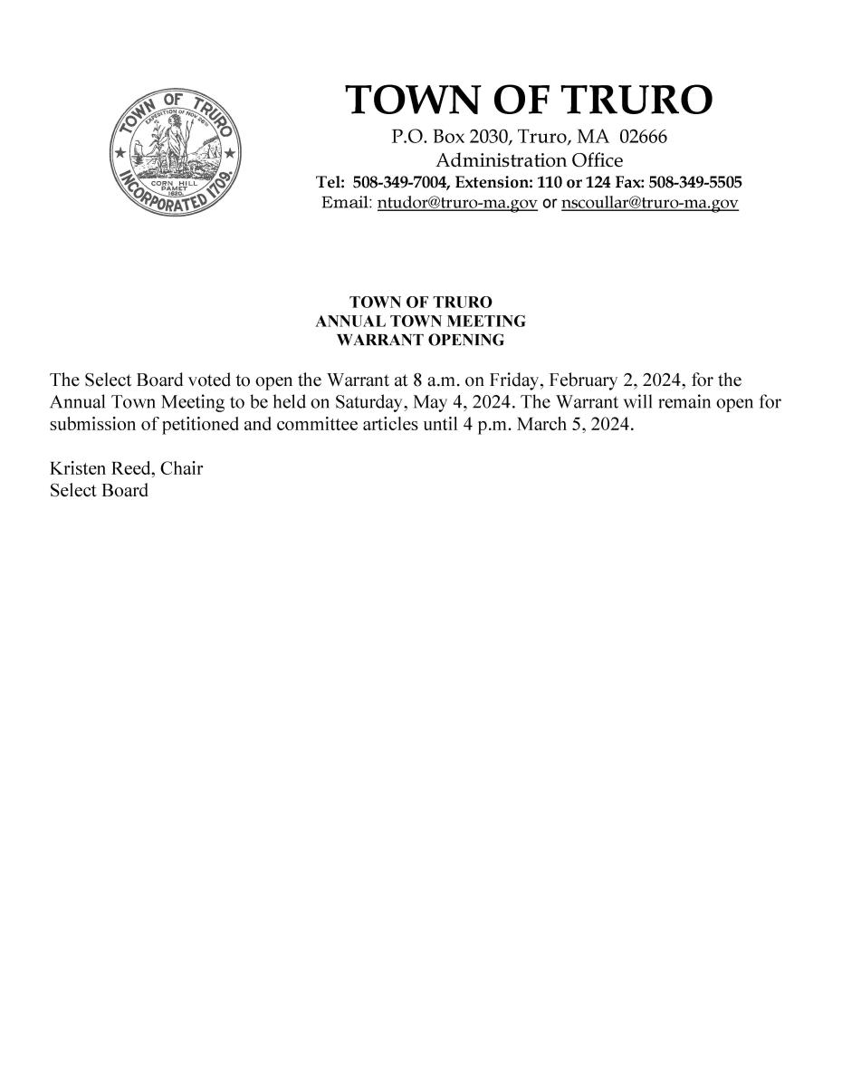 Warrant Opening Announcement