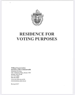 Publication from the Secretary of the Commonwealth’s Elections Division 