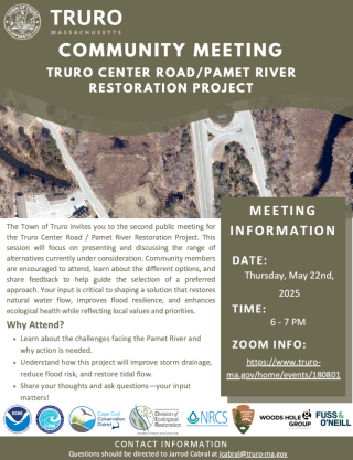 Second Public Meeting for the Truro Center Road / Pamet River Restoration Project