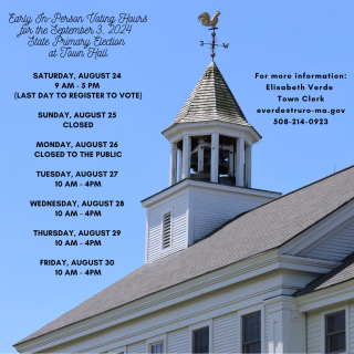 Early In-Person Voting Hours for the September 3, 2024 State Primary Election